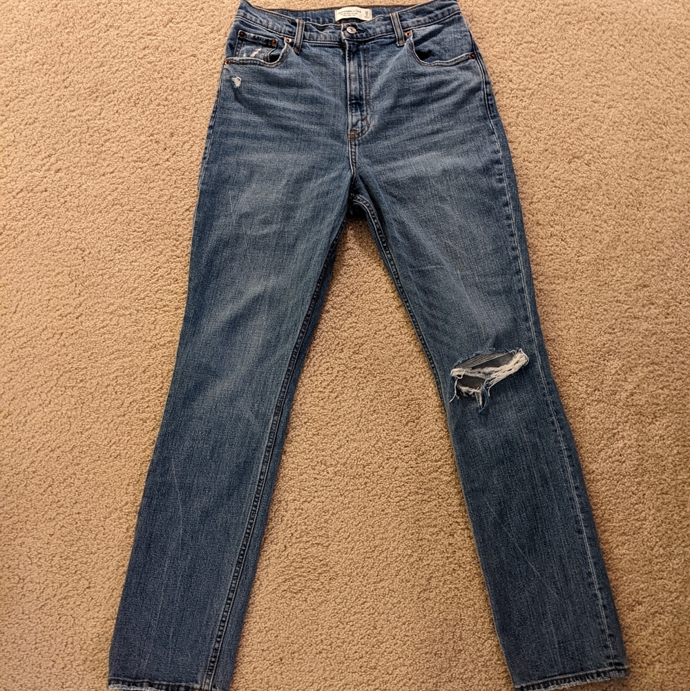 Abercrombie slim straight ultra high rise jeans
